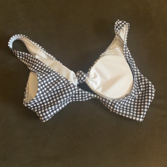 Plaid/checker patterned bikini top. ONLY TOP - Picture 2 of 2